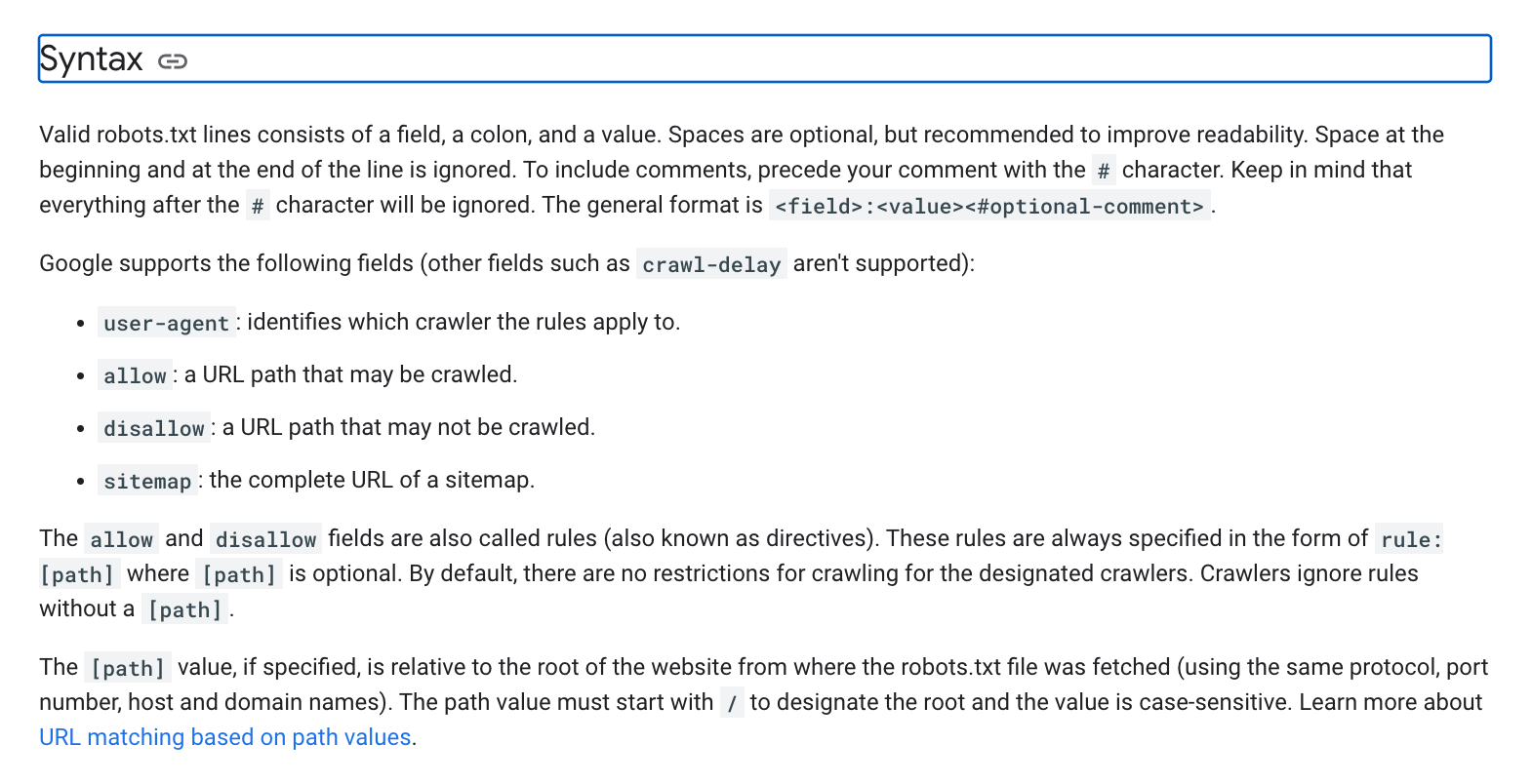 robots txt-politik opdatering