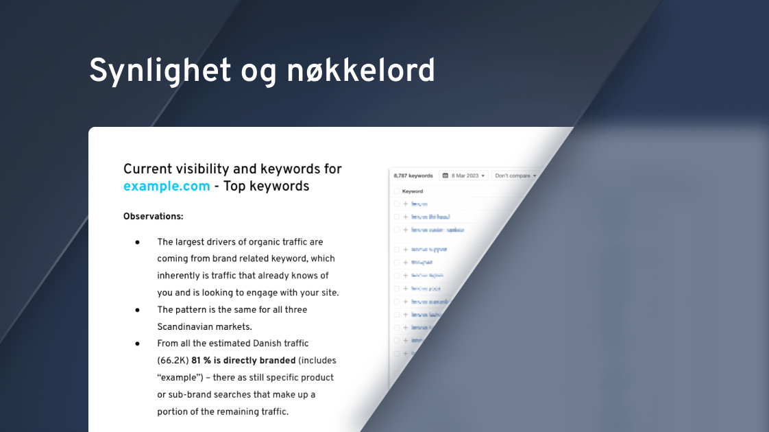 Synlighet og keywords