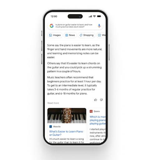 En mobil som är inne på Google