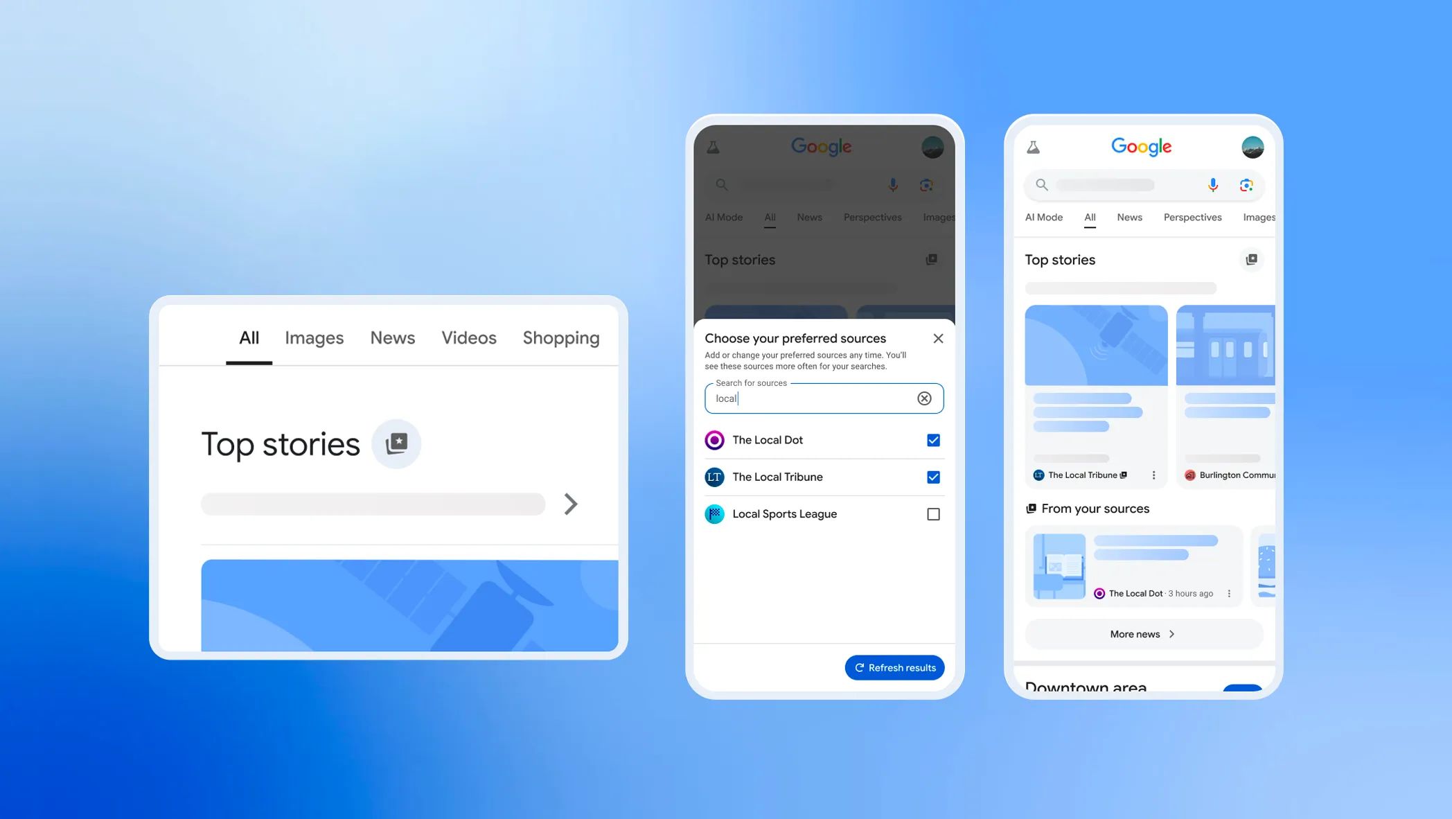 Top Stories preferred sources Google cover