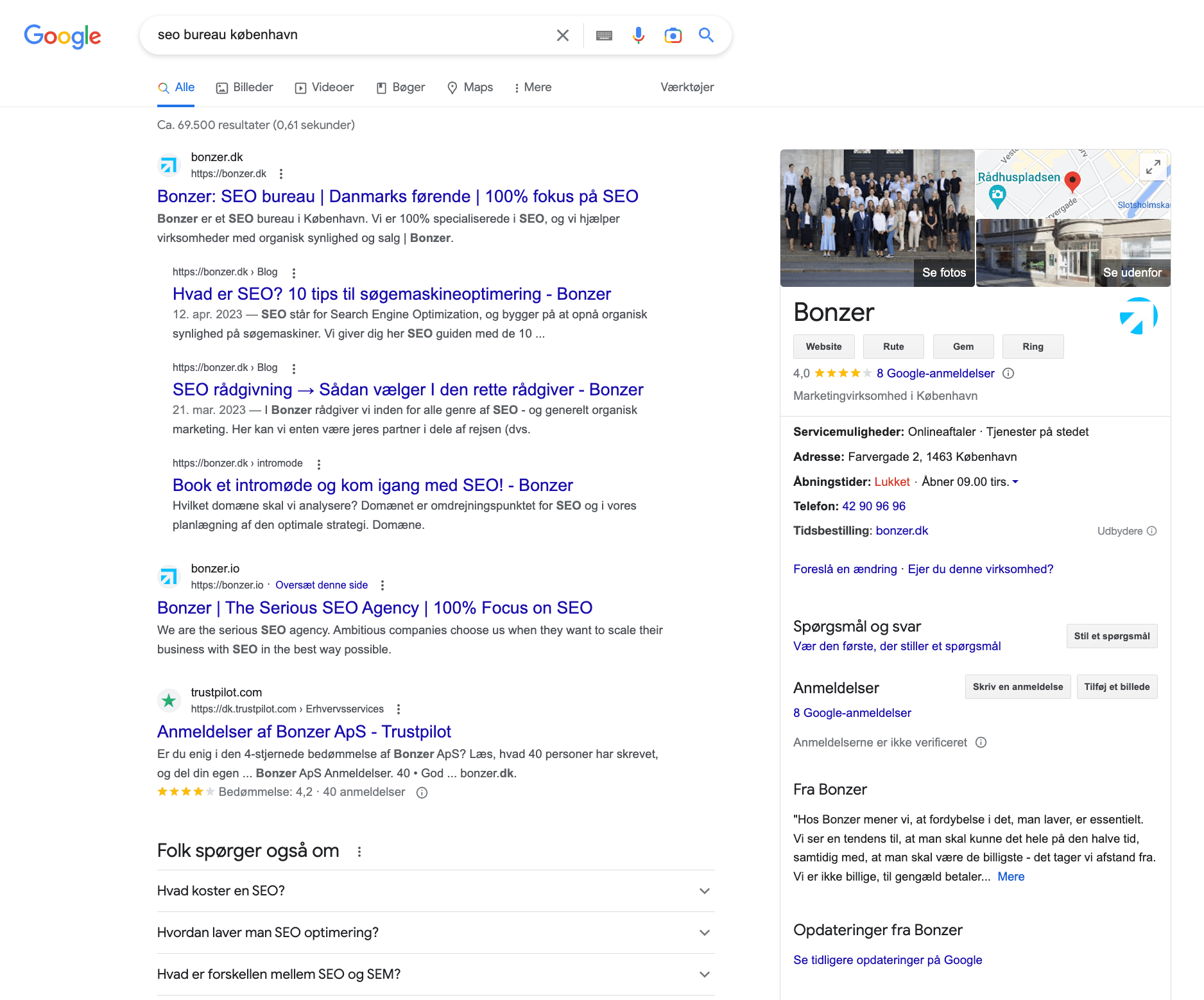 seo bureau københavn lokalt eksempel