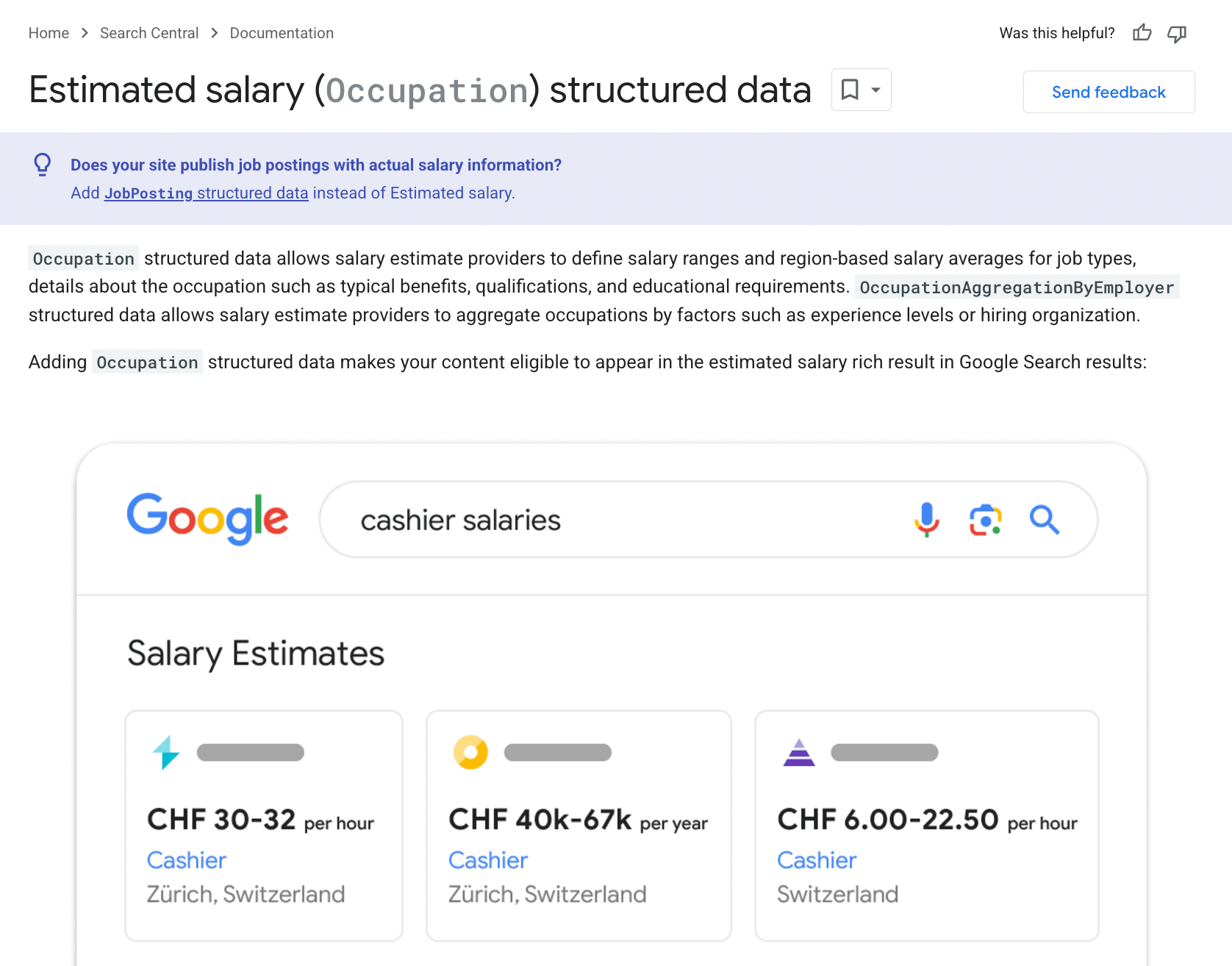 estimated salary occupation structured data documentation