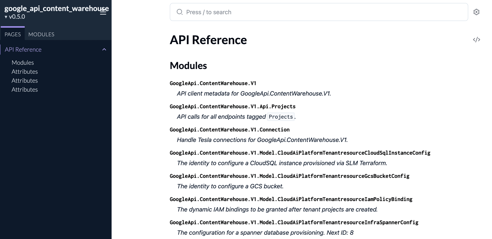 google api dokumentation leak
