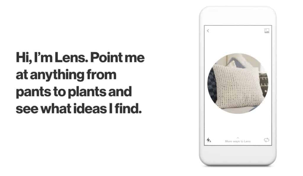 Pinterest Lens som gjenkjenner objekter i et bilde