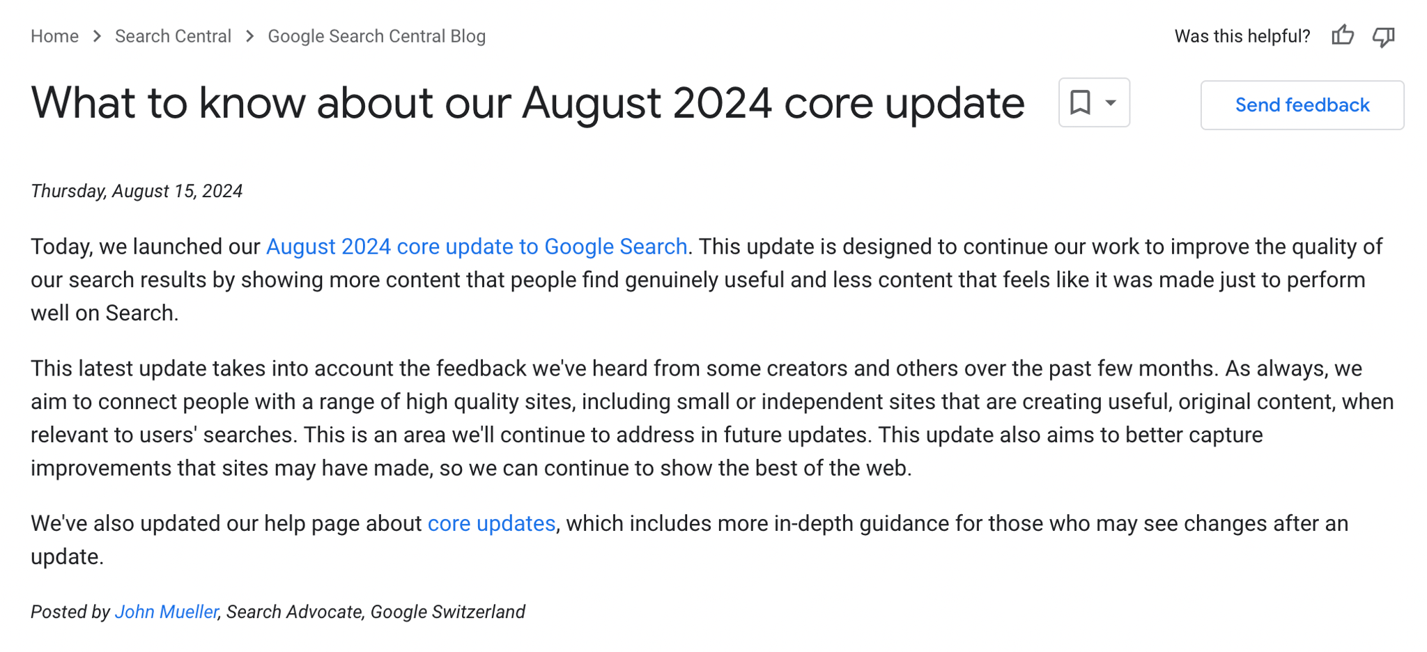 august 2024 core update