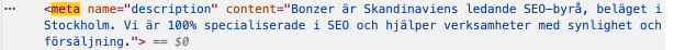 Meta description i Googles sökresultat