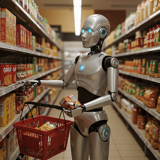 a robot shopping