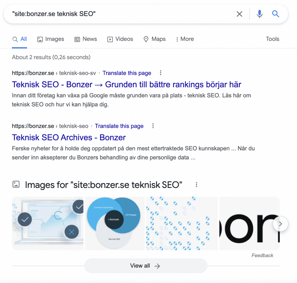 Sökresultat för kommandot site:
