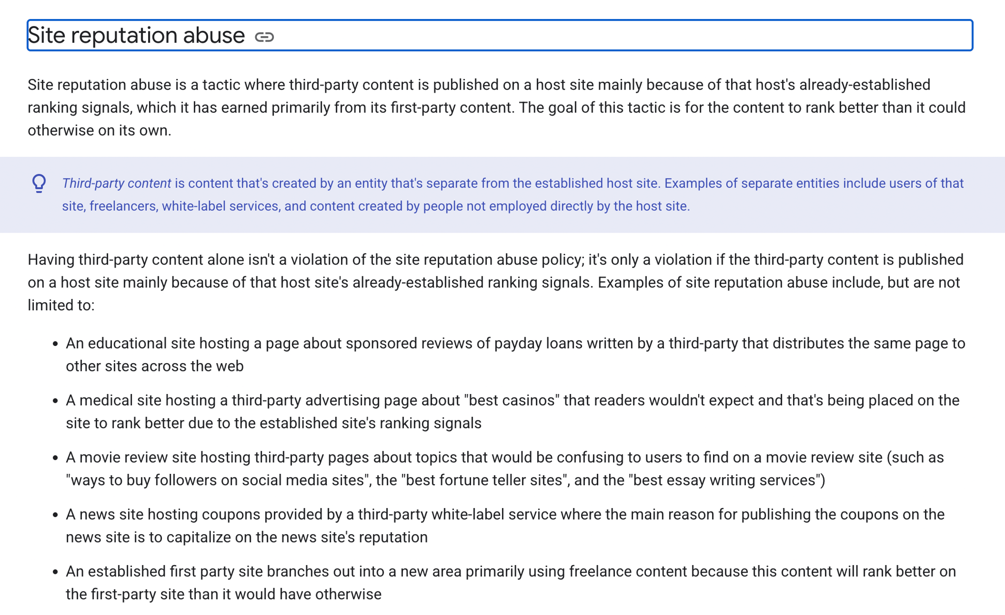 opdatering til site reputation abuse dokumentation