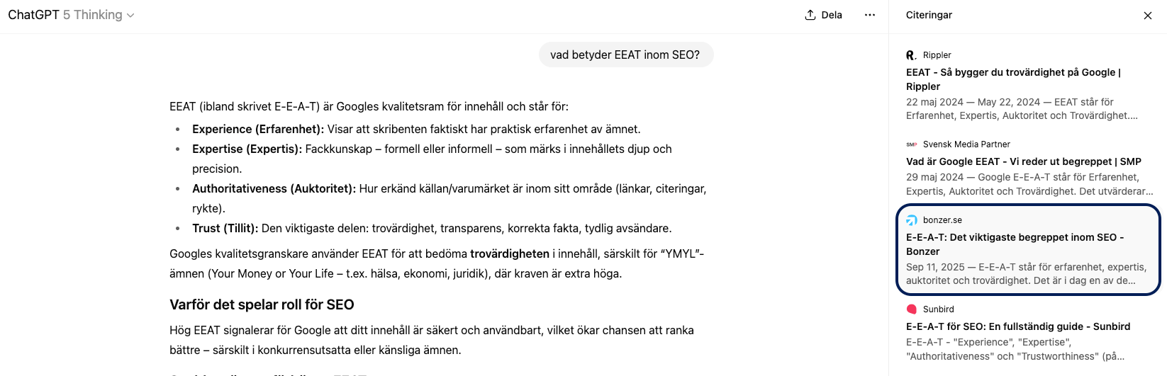 ChatGPT-svar med synlig källhänvisning och länk
