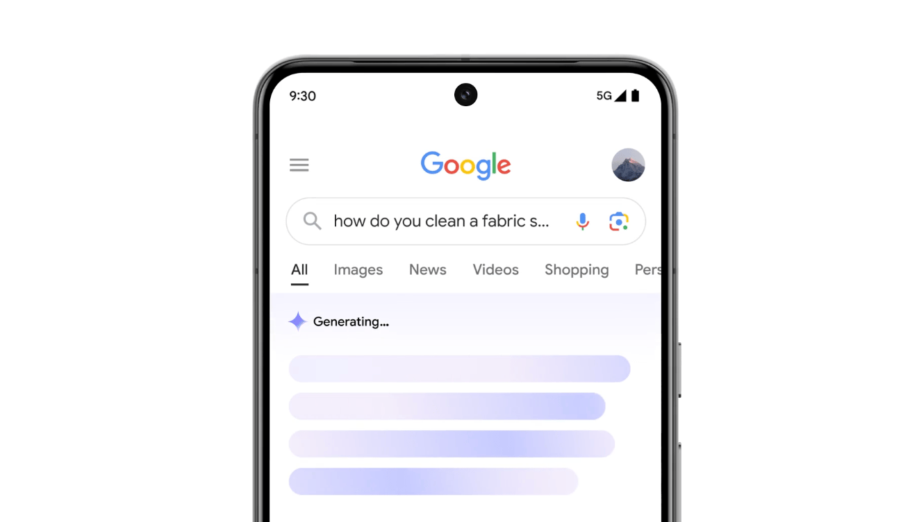 ai overviews example on cleaning