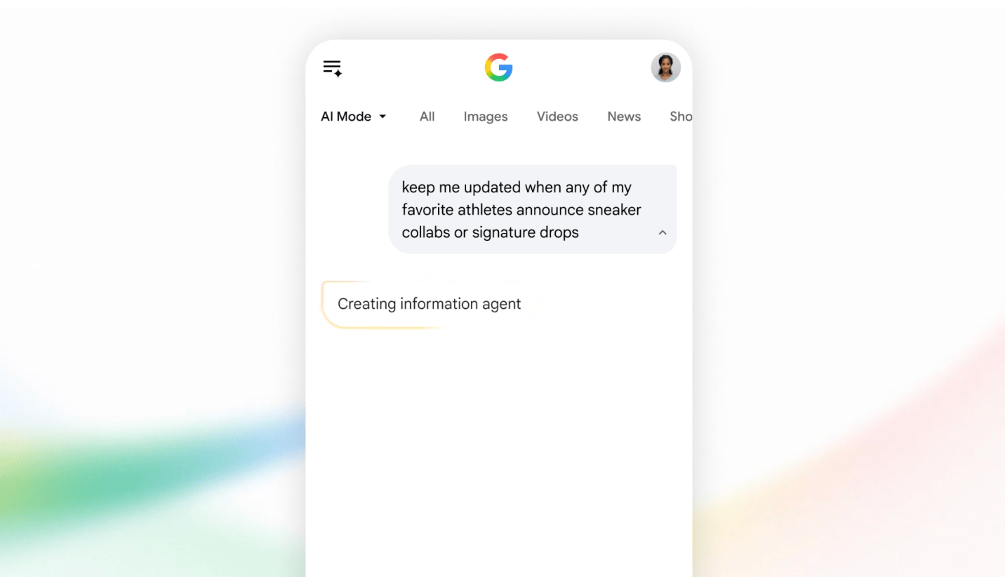 Googles søkeagent som utfører en oppgave for brukeren