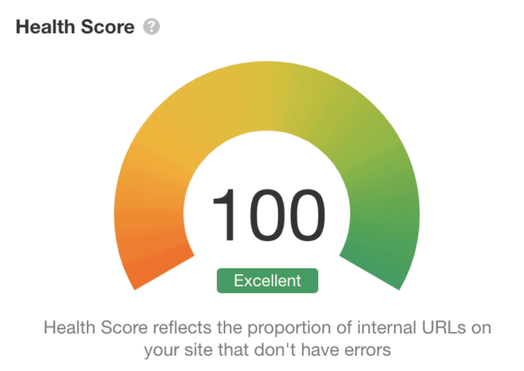 Health score på 100 etter at de tekniske feilene er rettet