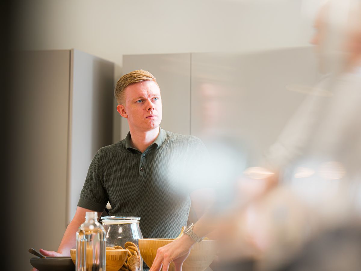 Bonzer team gathering in the office kitchen
